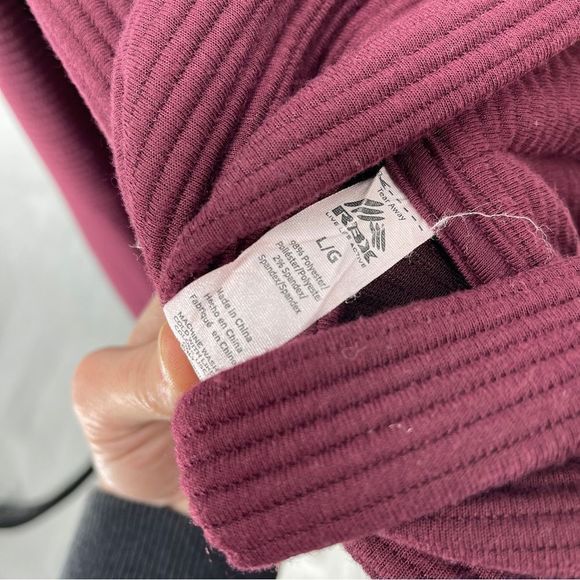 RBX Burgundy Ribbed Turtleneck Sweatshirt - Picture 12 of 12